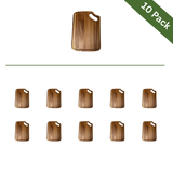 Rectangular Acacia Wood Pizza Cutting Boards with Handle – Medium, 10 Pack
