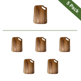 Rectangular Acacia Wood Pizza Cutting Board with Handle - Medium, 5-Pack