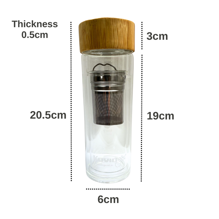 Tea Water Juice bottle with Bamboo Lid - 320ml