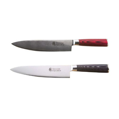 Damascus Steel Knife – Wood Handle 8 inch Chef - Green Shop Online