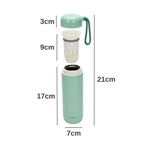 Thermal Infuser Flask Vacuum Stainless Steel Bottle 400ml Never Spill Over - Green Shop Online