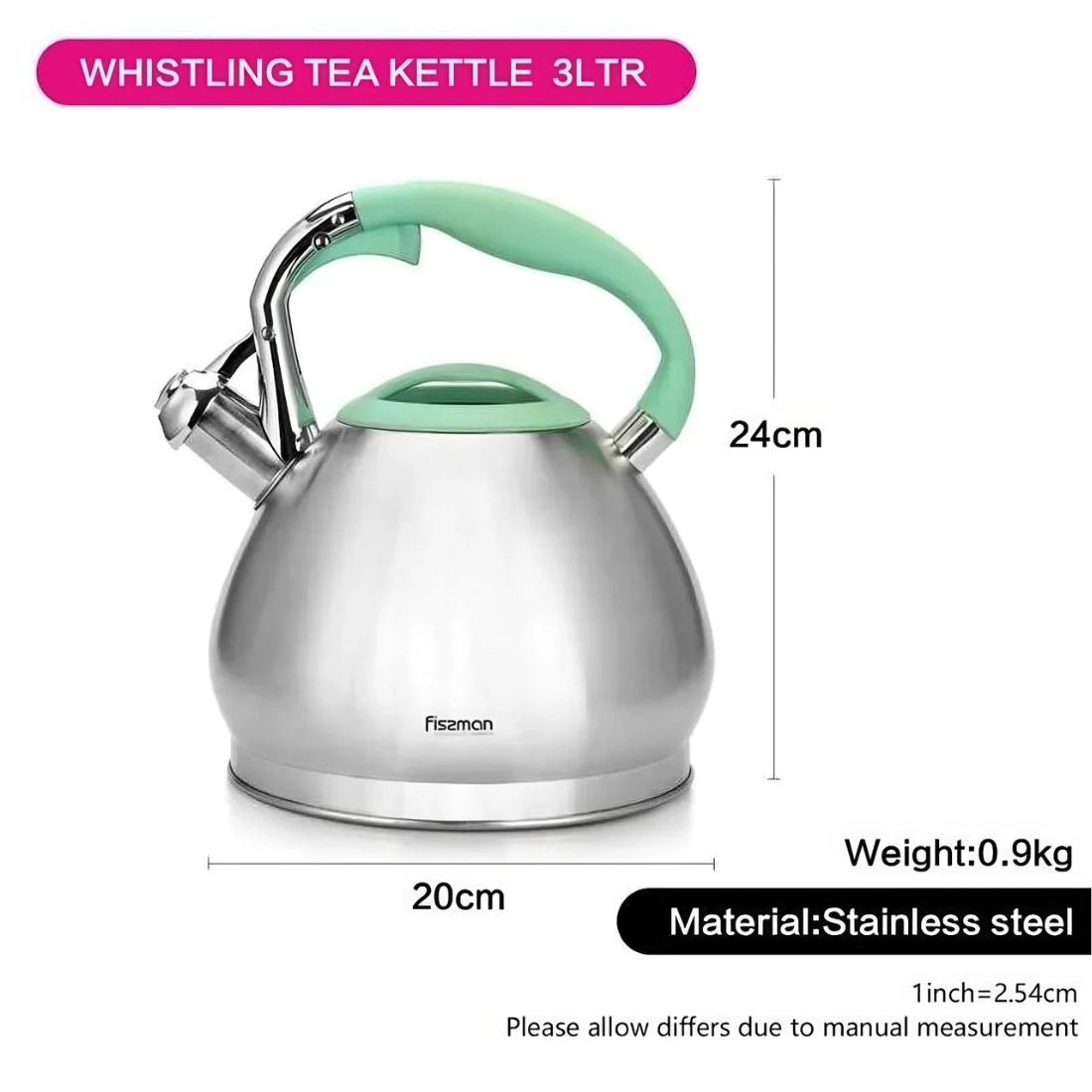 Whistling Tea Kettle Jessica Series Stainless Steel 3.0L - Green Shop Online