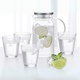 Jug 1400ml With Four Glasses Drinking Set Borosilicate Glass - Green Shop Online