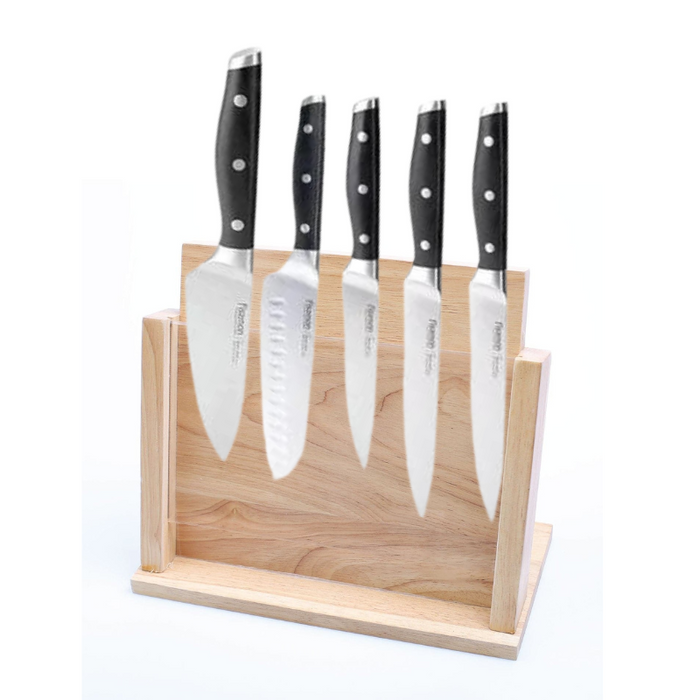 Magnetic Knife Holder with Safety Shield + 5 DEMI Knives Pack
