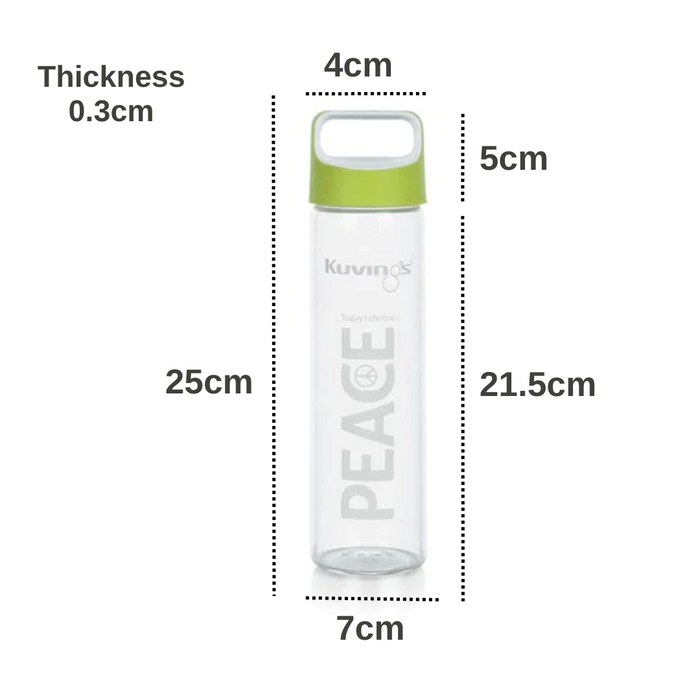 Peace Glass Sports Bottle 591ml – Green or Purple