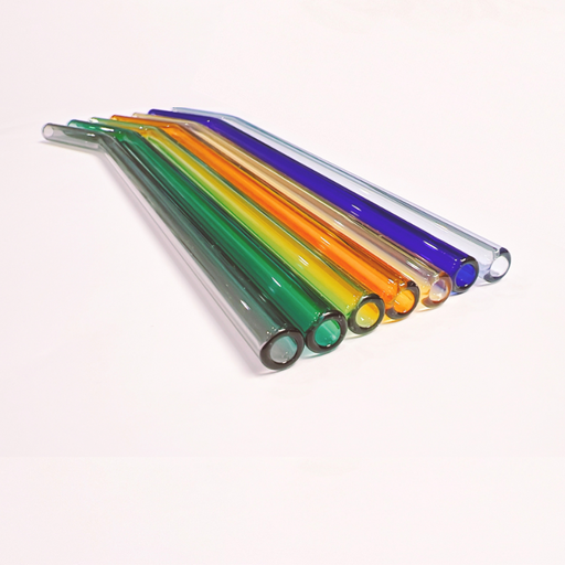8mm Glass Straws - Bent