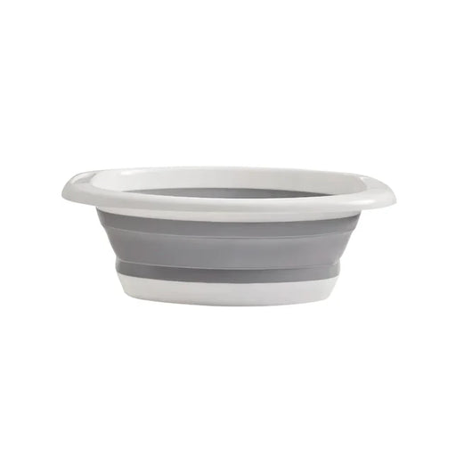 Collapsible storage basket folded flat showing compact storage size