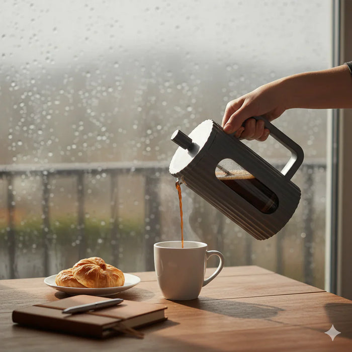 French Press Coffee Maker 350ml (Borosilicate Glass)