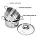 Compact Mini Cooking Pot with Steamer Insert – 14x7.0cm / 1.1Ltr  