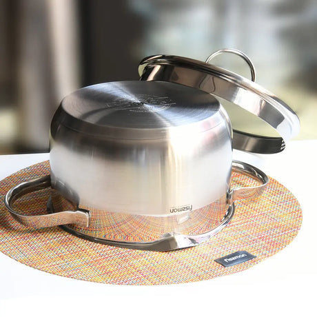 Stockpot 20 x 11.5cm  3.4 LTR with Glass Lid Pouring Lip and Lid Strainer Stainless Steel - Green Shop Online