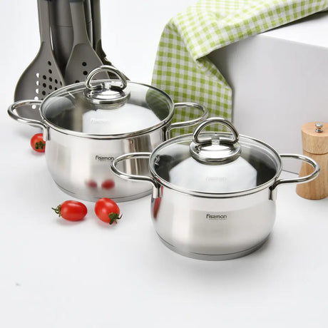 Stockpot 16 x 9.5 cm 1.9 LTR with Glass Lid Stainless Steel - Green Shop Online