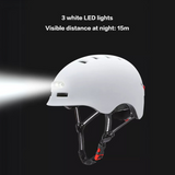 AHA Smart LED Helmet – White, Adjustable with Safety Lights for Night Riding - Green Shop Online