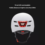 AHA Smart LED Helmet – White, Adjustable with Safety Lights for Night Riding - Green Shop Online