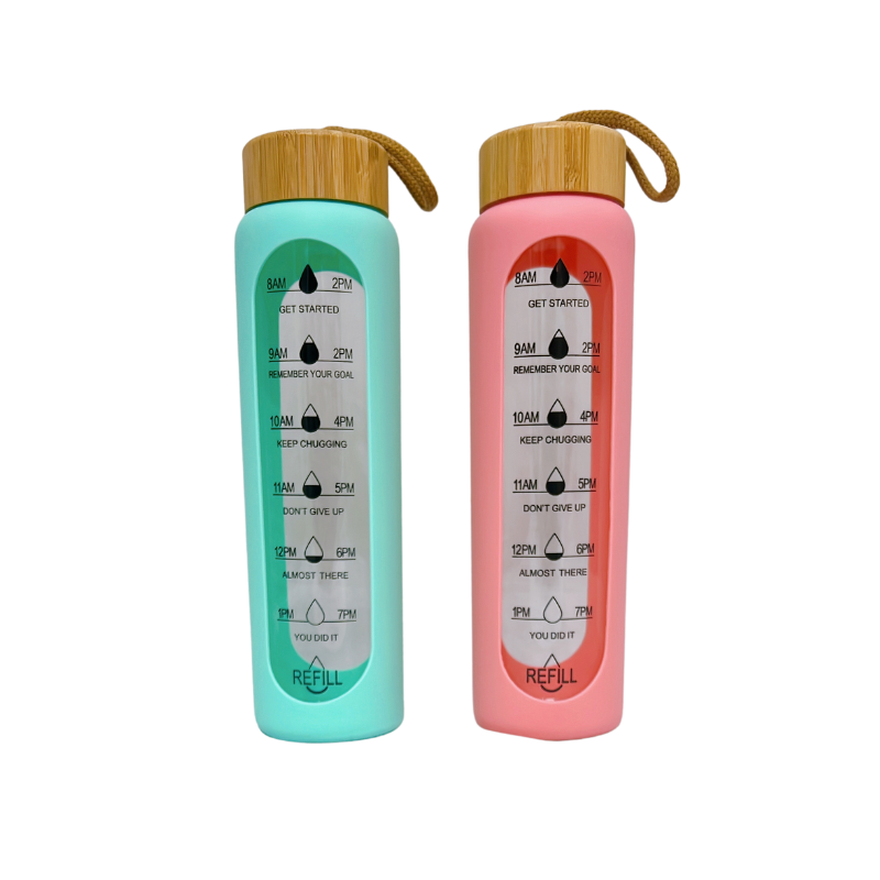 Inspiring Hydration Sports Bottle 1Ltr with Bamboo Lid & Silicone Sleeve - Green Shop Online