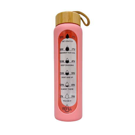 Inspiring Hydration Sports Bottle 1Ltr with Bamboo Lid & Silicone Sleeve - Green Shop Online