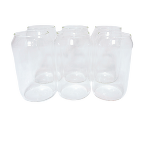 Premium Glass Can Tumbler 350ml - Set of 6 - Green Shop Online