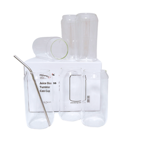 Classic Glass Can Tumbler 500ml - Set of 6 - Green Shop Online