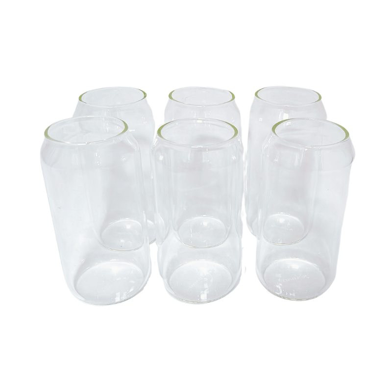 Classic Glass Can Tumbler 500ml - Set of 6 - Green Shop Online