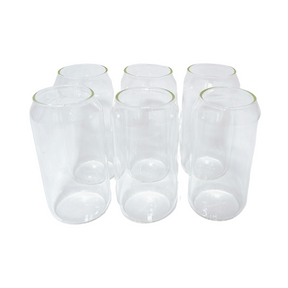 Classic Glass Can Tumbler 500ml - Set of 6 - Green Shop Online