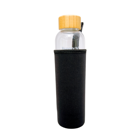 Glass Water Bottle With Citrine Crystals 500ml - Joy - Green Shop Online