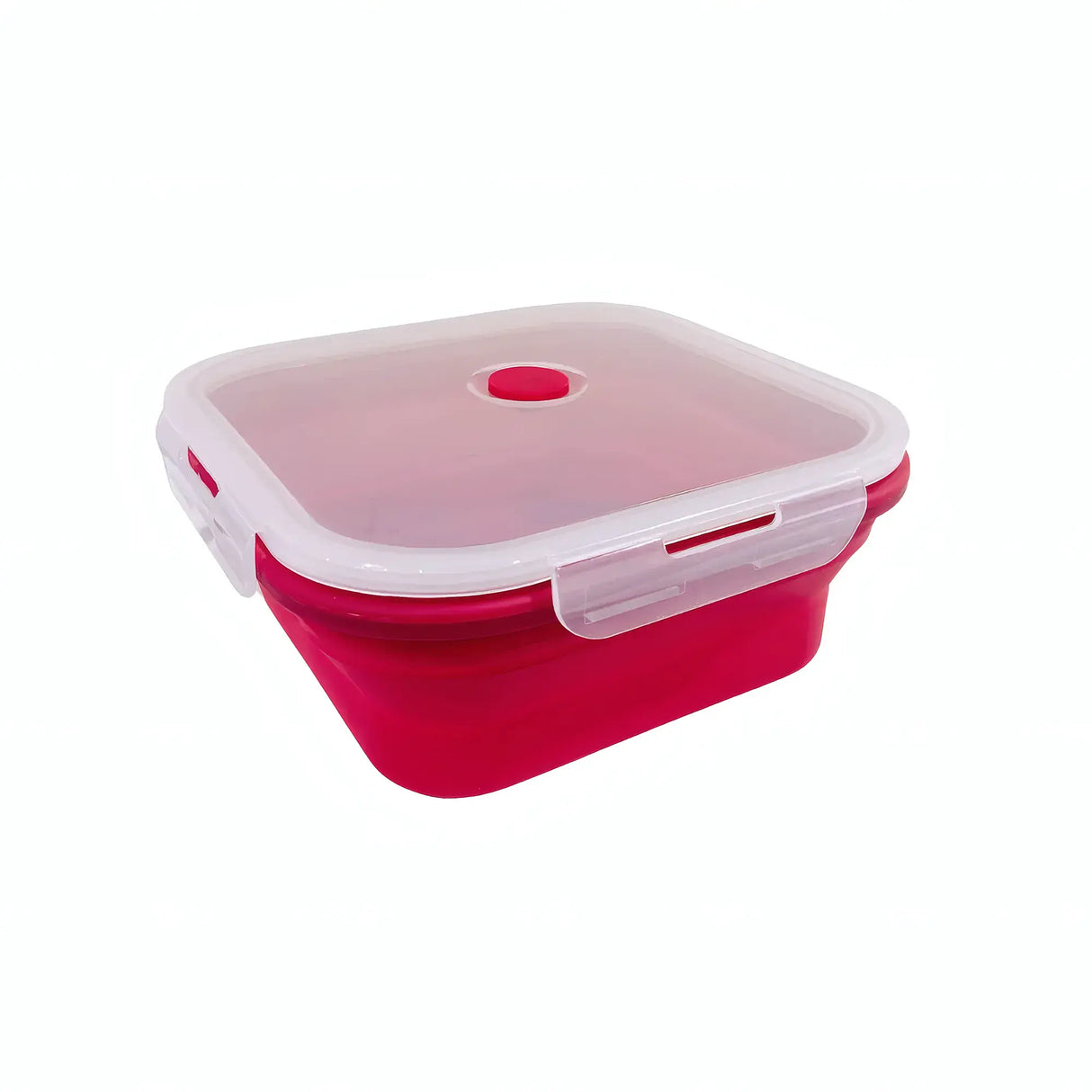 Silicone Square Foldable Lunch Box - Red
