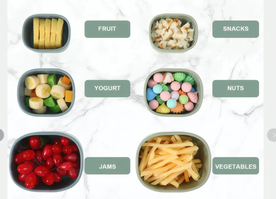 Grey 3-Piece Silicone Lunch Box Set Green Shop - Main Image