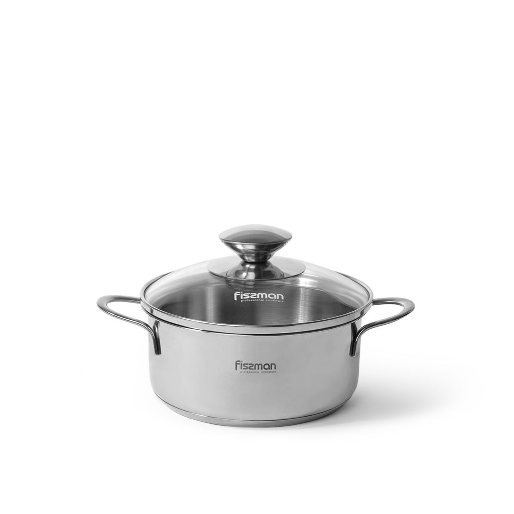 Saucepot BAMBINO 14 x 6cm 0.9 LTR with Glass Lid Stainless Steel - Green Shop Online