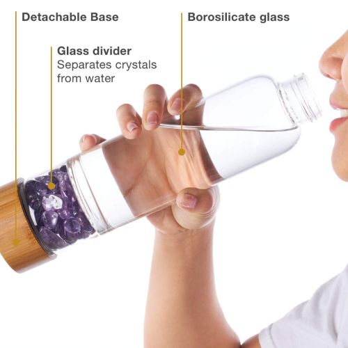 Glass Water Bottle With Crystals