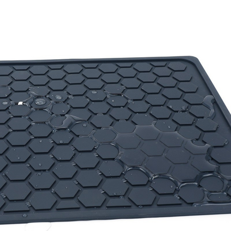 Silicone Dish Drainer Mat - Dark Grey - Hexagon 30x40cm - Green Shop Online
