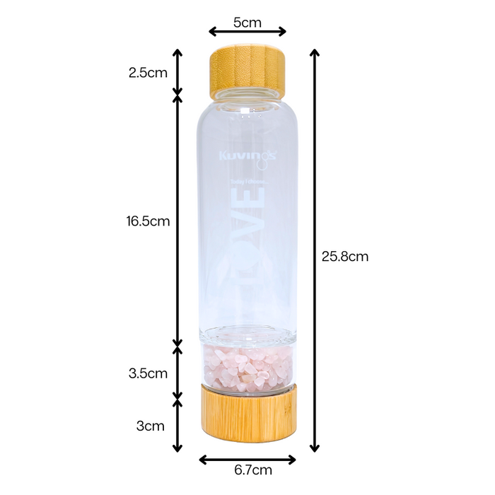 Glass Water Bottle With Crystals