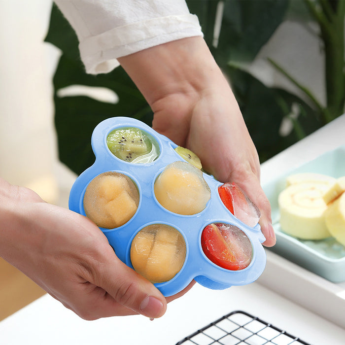 Silicone Baby Food Storage Container Ice Cube Maker - 7 Holes