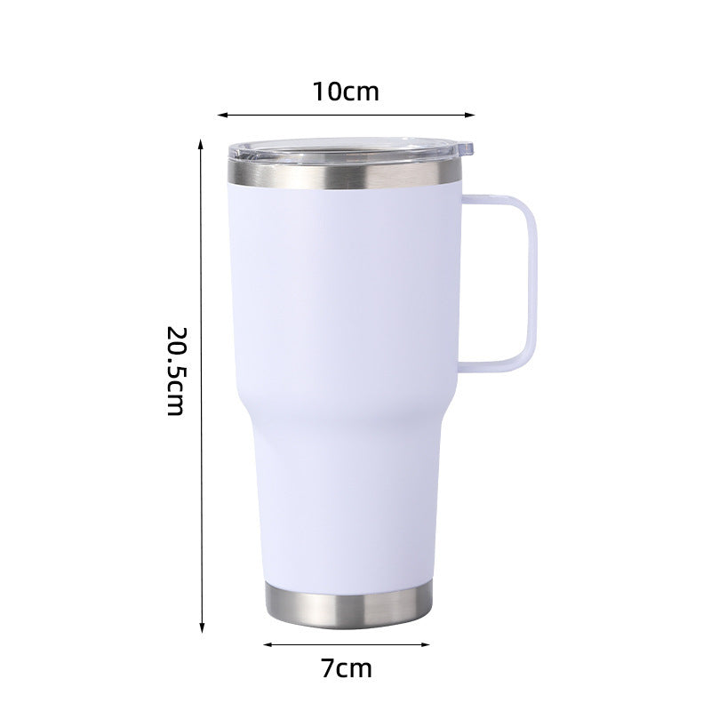 Double Wall Stainless Steel 880mL/30oz Tumbler with Lid and Handle - Green Shop Online