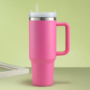 Double Wall Stainless Steel 1.18L/40oz Tumbler with Flip Open Lid and Straw - Green Shop Online