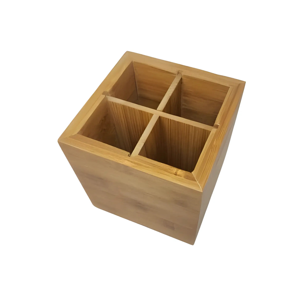 Premium Bamboo Utensil Holder Caddy 12.3 x 12.3 x 12.7cm