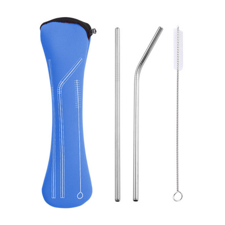 Reusable Metal Straws Set With Cleaner Brush and bag - Green Shop Online