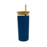 Smoothie Glass Cup with Bamboo Lid & Straw - 480ml - Green Shop Online