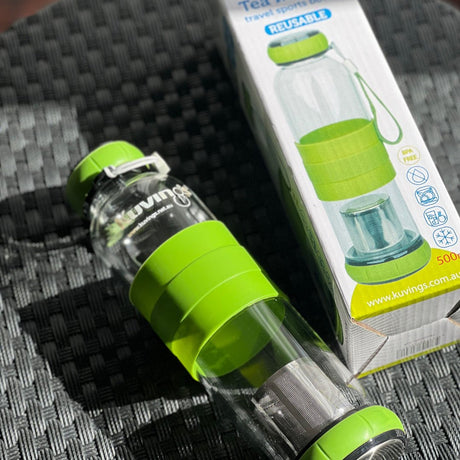 Tea Infuser Travel Sports Bottle 500ml - Green Shop Online