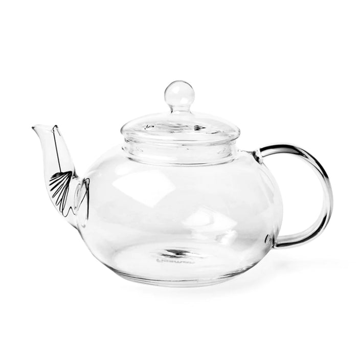 Tea pot 600ml with steel infuser heat resistant glass