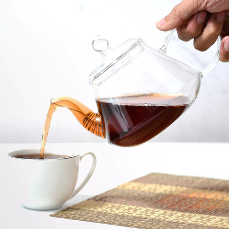 Tea pot 800ml with steel infuser heat resistant glass - Green Shop Online