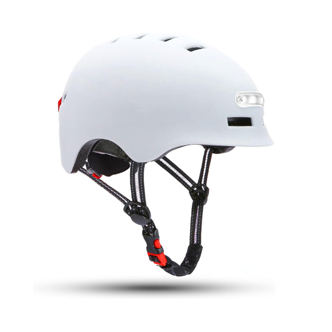 AHA Smart LED Helmet – White, Adjustable with Safety Lights for Night Riding - Green Shop Online