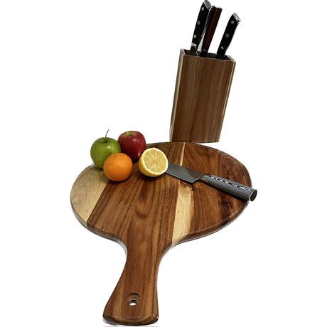 Acacia Wood Knife Block - Green Shop Online