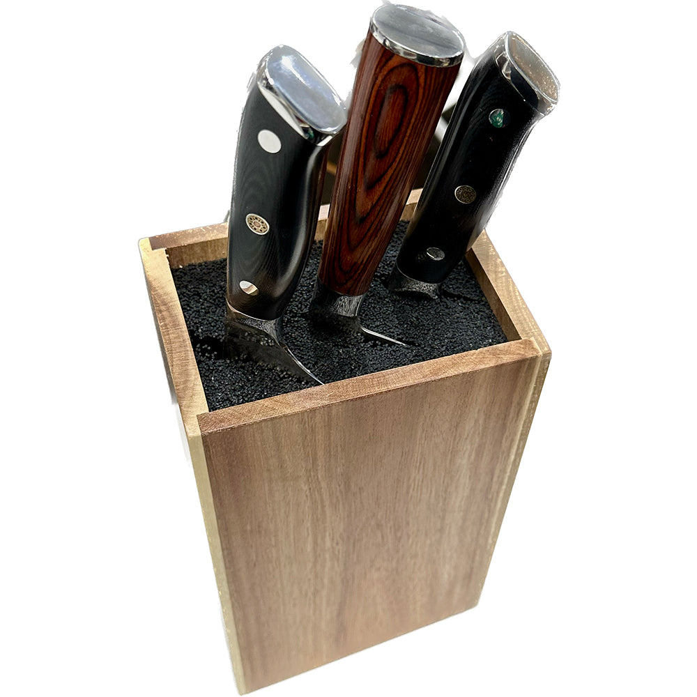 Acacia Wood Knife Block - Green Shop Online
