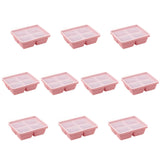 Baby Food-Prep & Serving Silicone Container Pink - 4 Holes - 10 Pack Bundle
