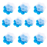 Silicone Baby Food Storage Container Ice Cube Maker Blue - 7 Holes - 10 Pack Bundle