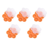Silicone Baby Food Storage Container Ice Cube Maker Orange - 7 Holes - 5 Pack Bundle