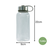 1 Litre Deluxe Café Series Jumbo Borosilicate Glass Bottle - Green Shop Online