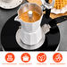 Moka pot brewing coffee on induction cooktop using By Kova induction adapter plate