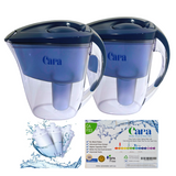 Cara Water Filter Jug 2.4Ltr 2-Pack with Bonus 3 Filters Pure Hydration Pack - Green Shop Online