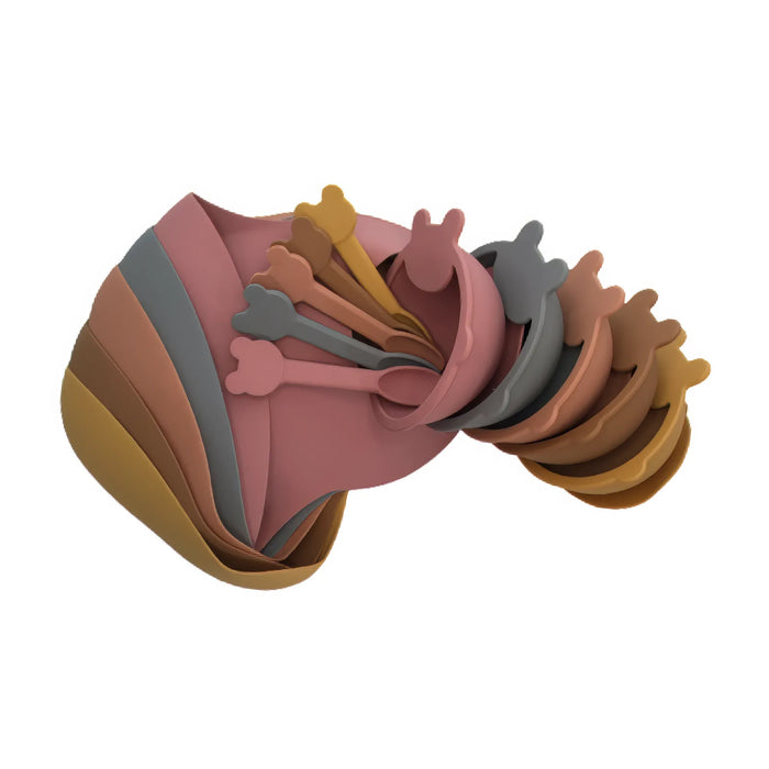 Silicone Baby Bib & Bowl Pack - Multiple Colours