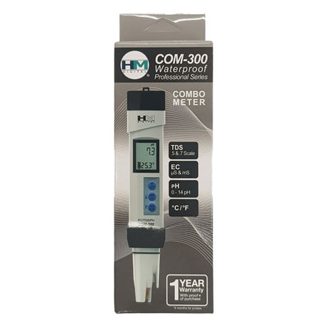 HM Digital Pro COM-300 pH TDS EC Temp Meter - Green Shop Online